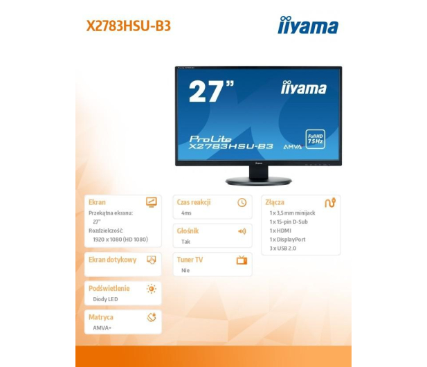iiyama X2783HSU-B3 - 380620 - zdjęcie 14